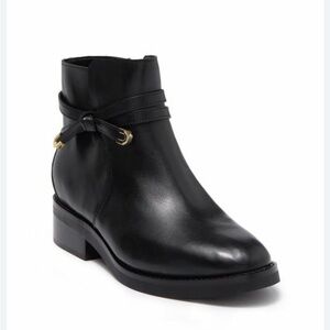 EUC Cole Haan Railyn Black Leather Ankle Bikercore Grunge Chunky Boots - Size 9